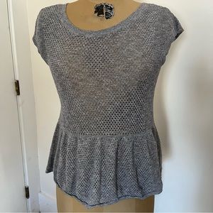 2/$20 American Eagle Outfitters Cap Sleeve Crochet Peplum Top